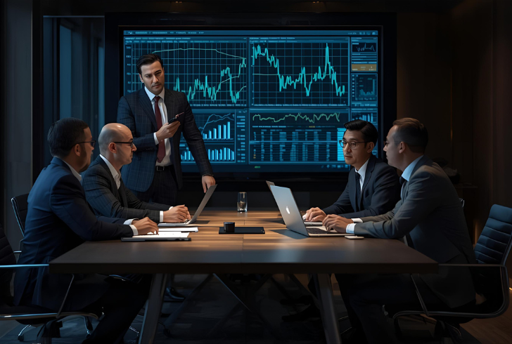 Wealthy clients meeting financial advisors hedge funds